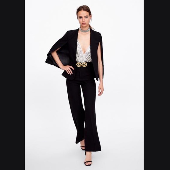 Zara limited edition Elegant Black flared black trouser - Picture 2 of 6